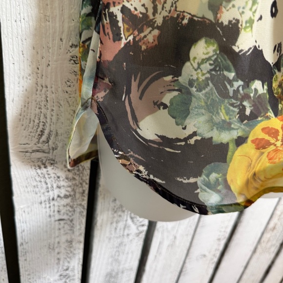 Liz Claiborne‎ 2 Pc Floral Sheer Top With Camisole Size Large Sleeveless Cottage - Picture 5 of 13